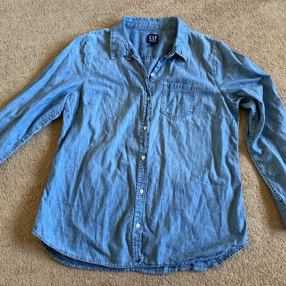 Large denim shirt gap button down